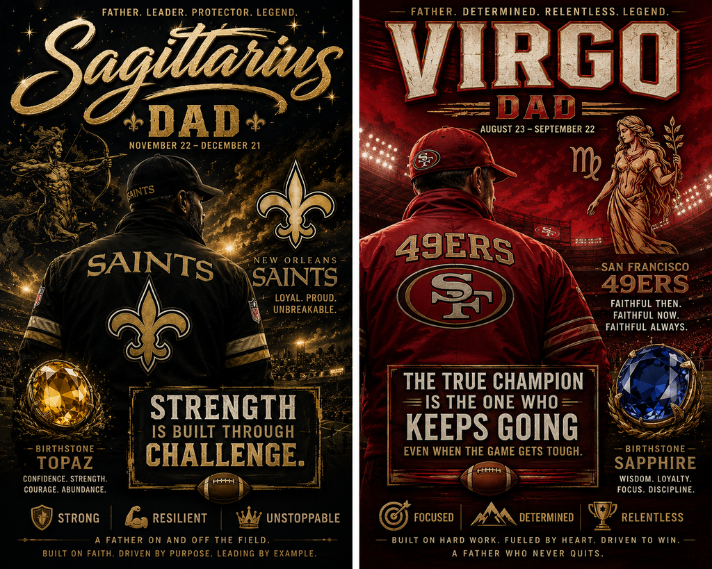 Sagittarius Dad Football Team Garden Flag – Zodiac Football Fan Banner