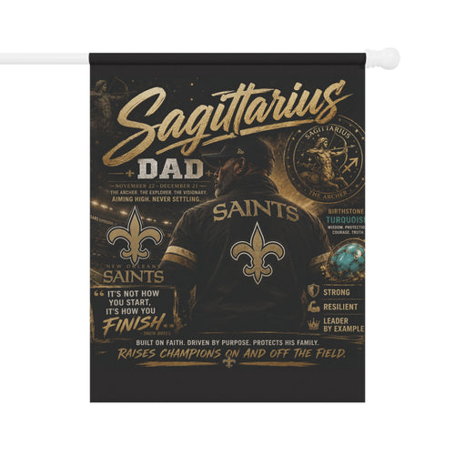 Sagittarius Dad Football Team Garden Flag – Zodiac Football Fan Banner